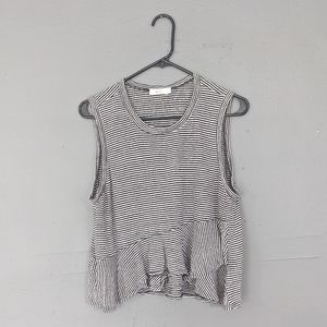 A.L.C. striped crop peplum tank